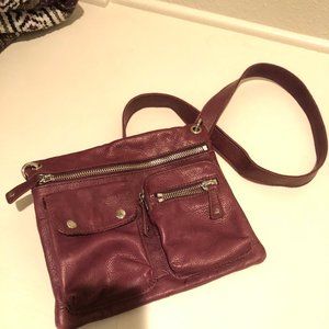 Fossil leather bag in deep burgundy/purple